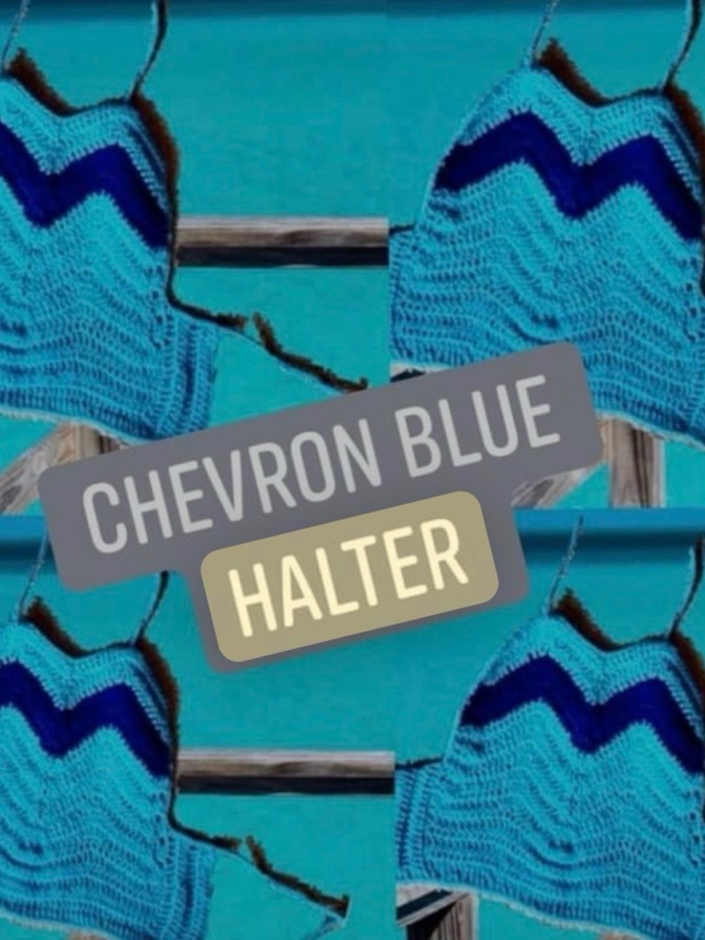 Chevron Blue Halter Crop Top